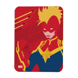 Magnet Flexible Avengers   Captain Marvel Jet Art Minimaliste Roug