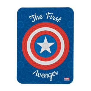 Magnet Flexible Avengers Logo Captain America Floral