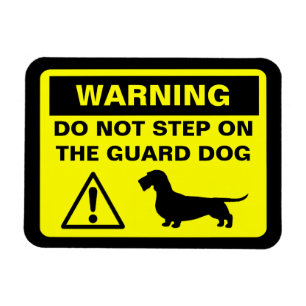 Magnet Flexible Avertissement de chien de garde Dachshund (Doxie à