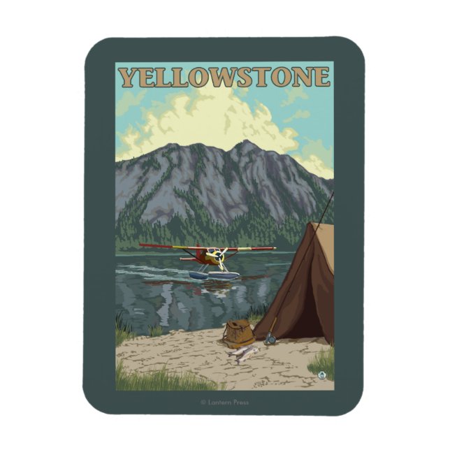 Magnet Flexible Avion Bush et pêche - Yellowstone National (Vertical)
