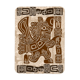 Magnet Flexible Aztec Eagle Guerrier Tribal Art antique