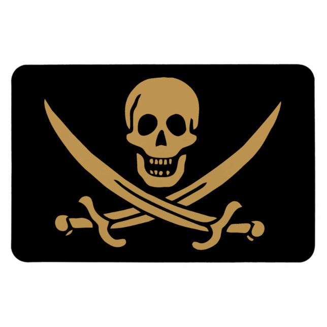 Magnet Flexible Aztec Gold Crâne et cutlass Pirate Calico Jack (Horizontal)