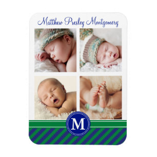 Magnet Flexible Baby Boy Birth Keepsaké Photo personnalisée