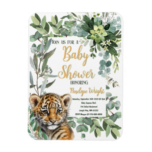 Magnet Flexible Baby shower réaliste de Tiger Cub