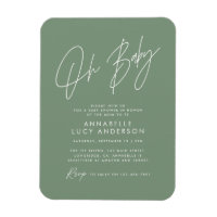 Baby shower script sauge vert élégante invitation