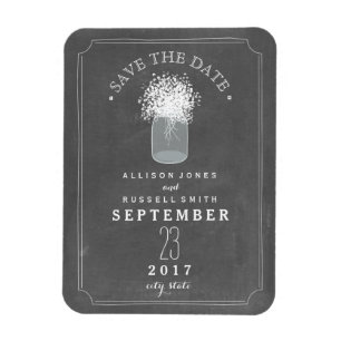 Magnet Flexible Baby's Breath Mason Jar Chalkboard Enregistrer la 