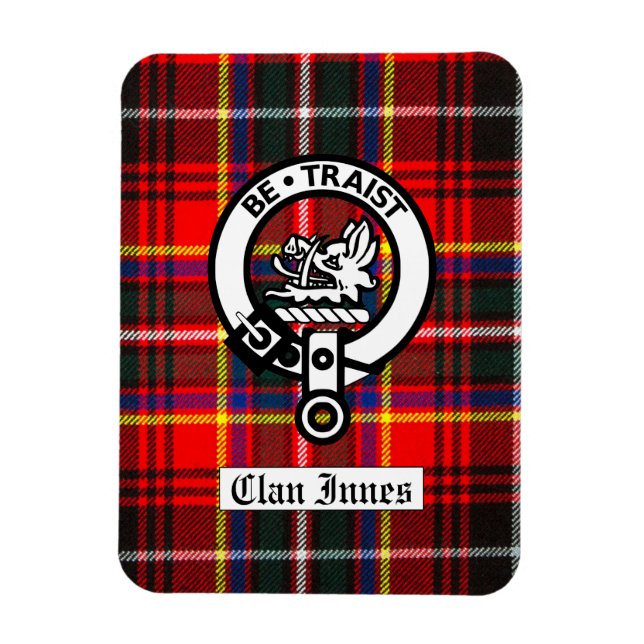 Magnet Flexible Badge du blason du clan Innes et tartan (Vertical)