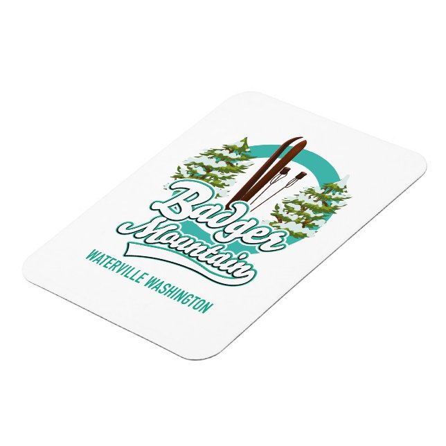 Magnet Flexible Badger Mountain Waterville Washington logo du ski (Côté Gauche)