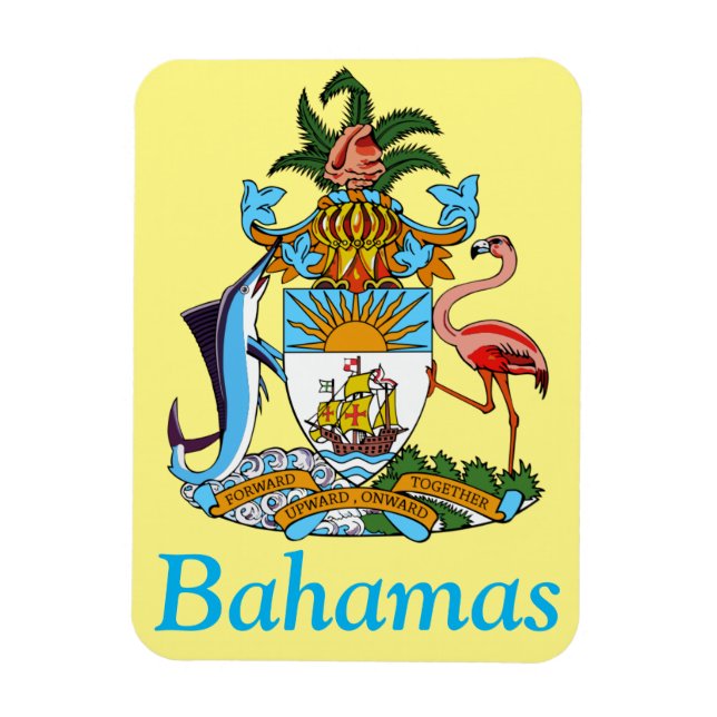 Magnet Flexible Bahamas avec armoiries (Paradis des Caraïbes) (Vertical)