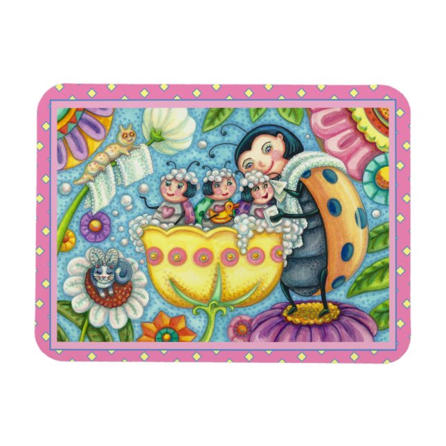 MAGNET FLEXIBLE BAIN À BULLE À BULLE DE TULIP POUR MÈRE LADYBUG &  (Horizontal)
