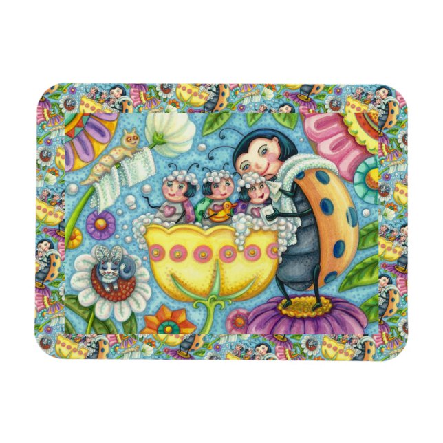 MAGNET FLEXIBLE BAIN À BULLE TULIP POUR MÈRE LADYBUG & ENFANTS (Horizontal)