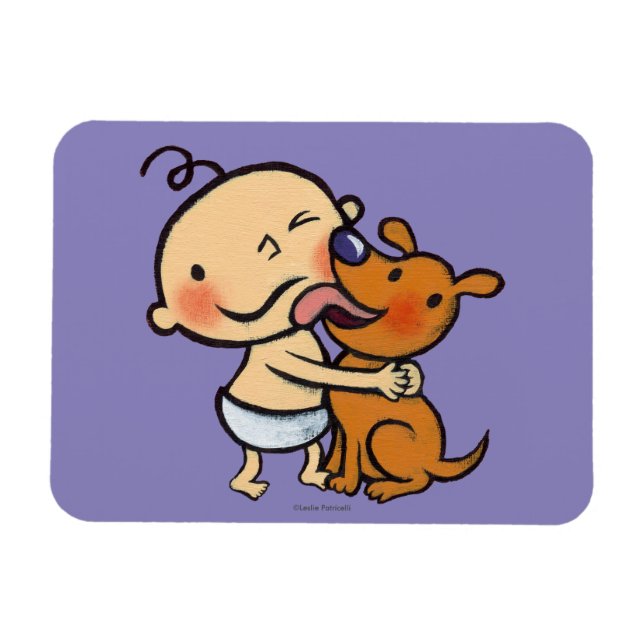 Magnet Flexible Baisers de chiots pour le bébé (Horizontal)