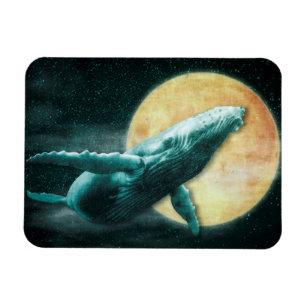 Magnet Flexible Baleine à bosse d'Imaginaire volant vers la lune -