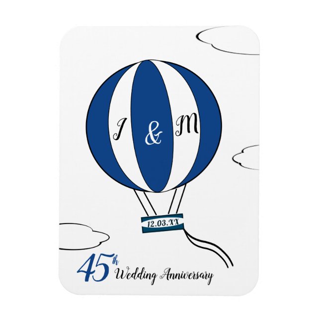 Magnet Flexible Ballon à air chaud du 45e anniversaire du Sapphire (Vertical)