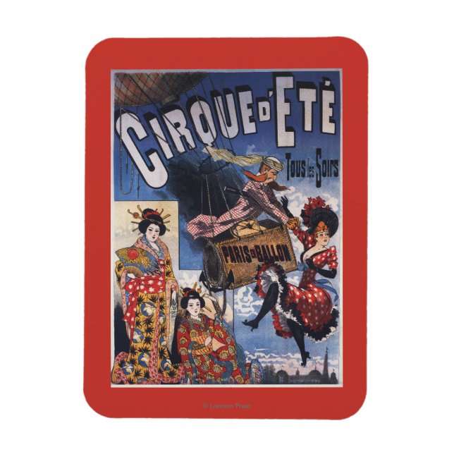 Magnet Flexible Balloon à air chaud et affiche japonaise pour dame (Vertical)