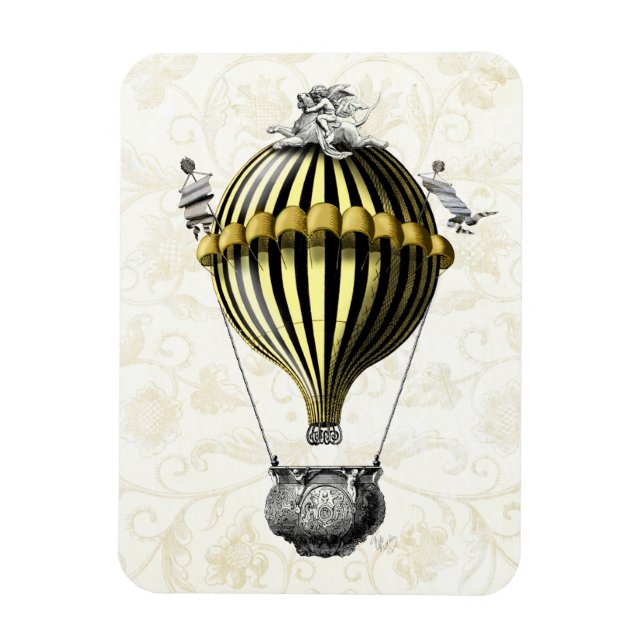 Magnet Flexible Ballotte baroque Noir Jaune (Vertical)