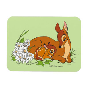 Magnet Flexible Bambi Se Repose Avec Sa Mère