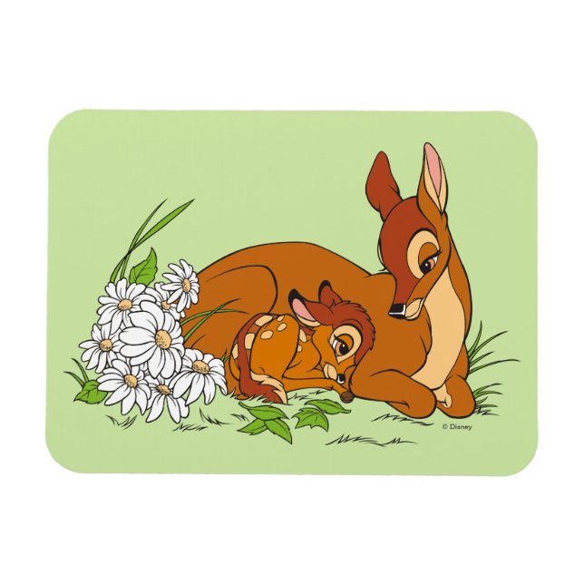 Magnet Flexible Bambi Se Repose Avec Sa Mère (Horizontal)