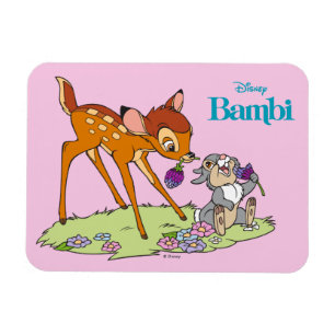 Magnet Flexible Bambi & Thumper Manger Des Fleurs De Cloches