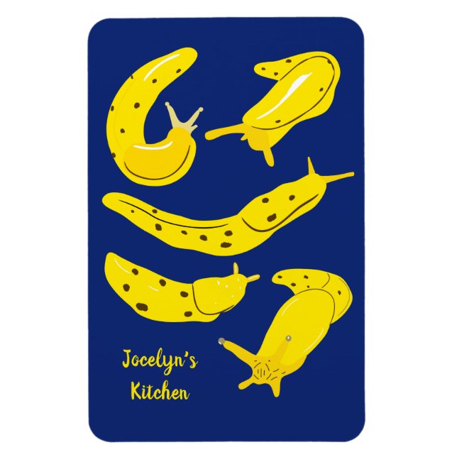 Magnet Flexible Banana Slugs Jaune et Royal Blue Personnalisé (Vertical)