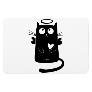 Magnet Flexible Bande dessinée angélique de chat noir