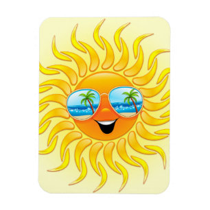 Magnet Flexible Bande dessinée de Sun d'été avec l'aimant de