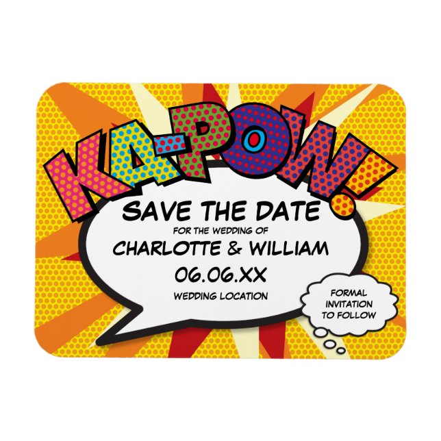 Magnet Flexible Bande dessinée KA-POW Moderne Amusement Enregistre (Horizontal)