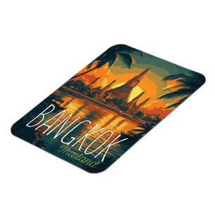 Magnet Flexible Bangkok, Wat Arun Temple Retro Voyage