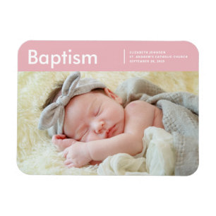 Magnet Flexible Baptism For Her Modern Minimalist Custom Photo