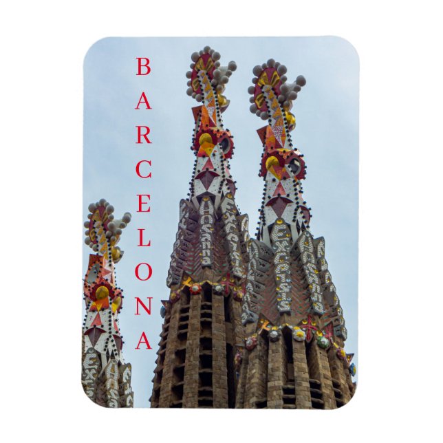 Magnet Flexible Barcelone Sagrada Familia steeples aimant frigo (Vertical)