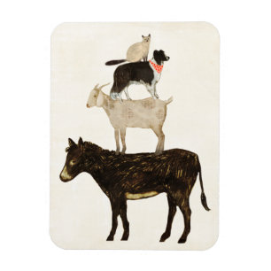 Magnet Flexible Barnyard Bufs - Âne, Chèvre, Chien, Chat