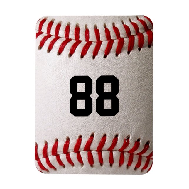 Magnet Flexible Baseball avec numéro personnalisable (Vertical)