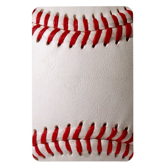 Magnet Flexible Baseball et Softball Classiques Couture Rouge (Vertical)