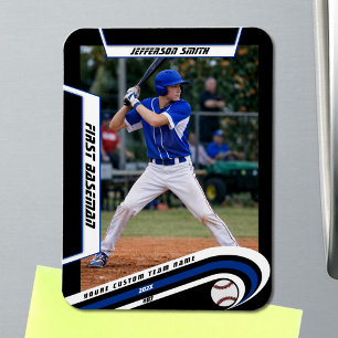 Magnet Flexible Baseball Souvenirs Bleu Noir Personnalisé