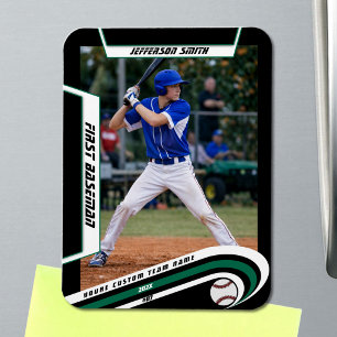 Magnet Flexible Baseball Souvenirs Vert Clair Noir Personnalisé