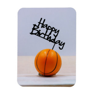 Magnet Flexible Basket-ball avec joyeux anniversaire sur un arriè