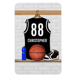 Magnet Flexible Basket-ball noir et blanc du Jersey
