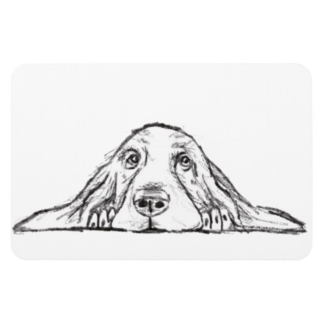 Magnet Flexible basset blanc (Horizontal)