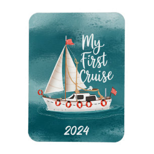 Magnet Flexible Bateau mignon - Ma première croisière - Personnali