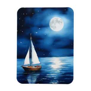 Magnet Flexible Bateau sous Pleine lune