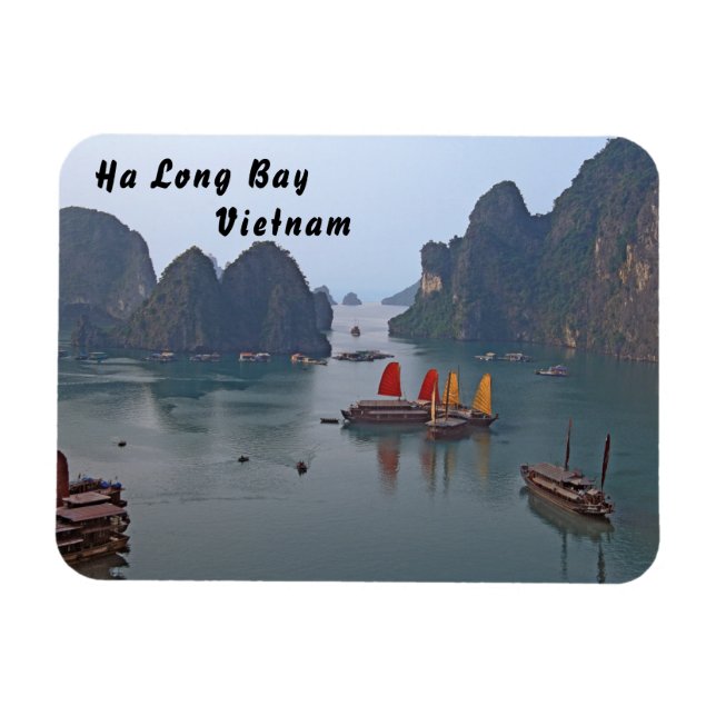 Magnet Flexible Bateaux à voile à Ha Long Bay - Vietnam, Asie (Horizontal)