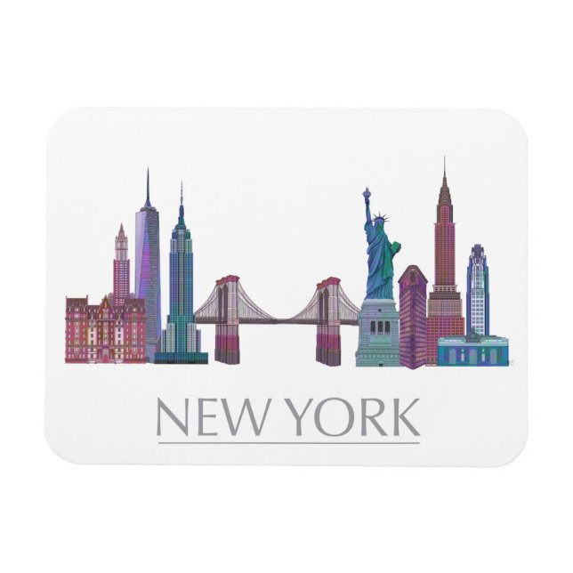 Magnet Flexible Bâtiments couleur New York Skyline (Horizontal)
