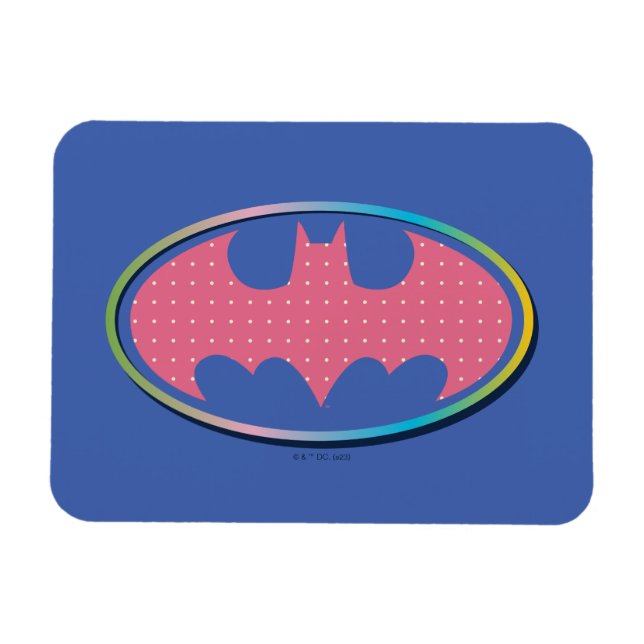 Magnet Flexible Batman | Logo Pink Polka Dot (Horizontal)