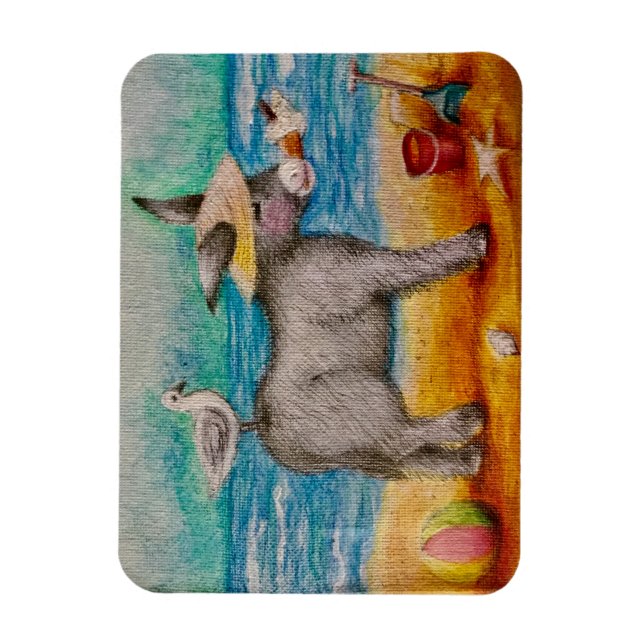Magnet Flexible Beau âne de plage (Vertical)
