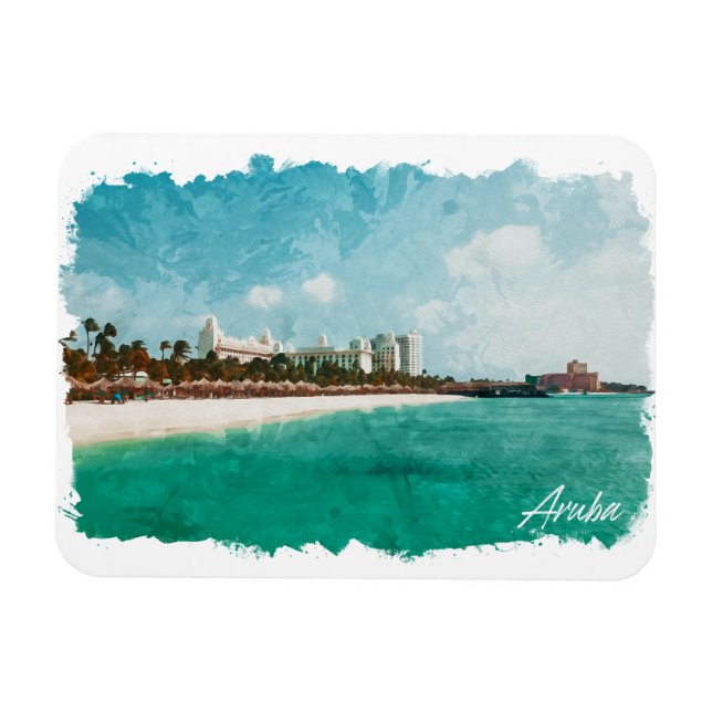 Magnet Flexible Beau Aruba Tropical Island Travel (Horizontal)