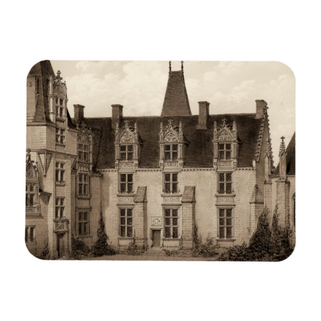 Magnet Flexible Beau Château français à Sepia Tones (Horizontal)