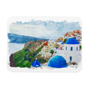Magnet Flexible Beau Santorin Grèce Décor Voyage