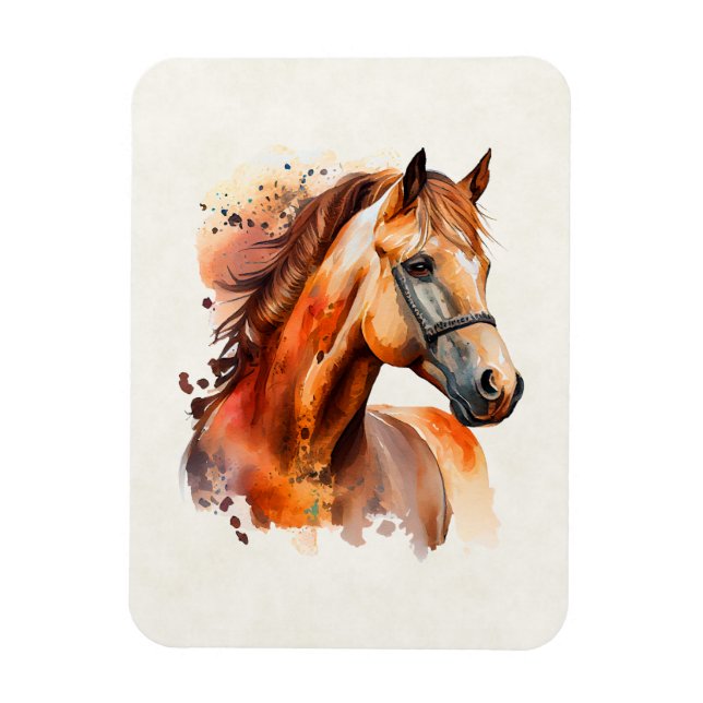 Magnet Flexible Beau Sorrel Horse Portrait (Vertical)