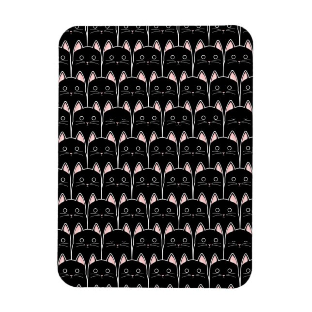 Magnet Flexible Beaucoup de Motif de chats noirs (Vertical)
