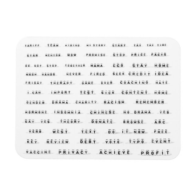 Magnet Flexible Beaucoup de mots sur les cubes (Horizontal)
